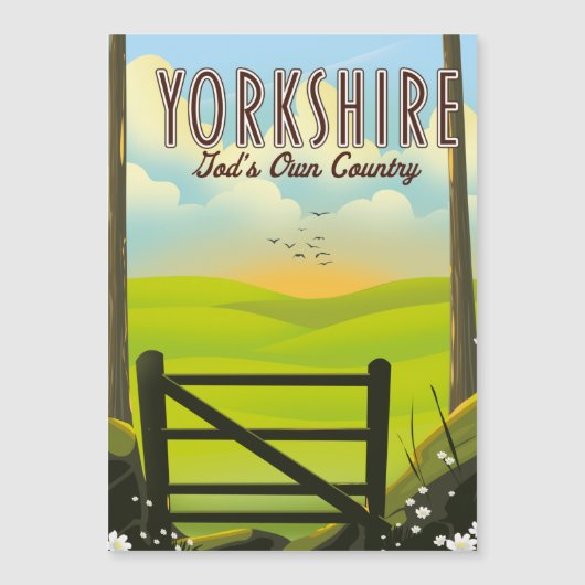 Yorkshire "Goods own Country" Reiseposte Magnetkarte (Vorderseite)