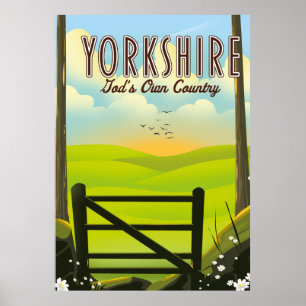 Yorkshire "Gottes eigenes Land" Vintage-Reisepostk Poster