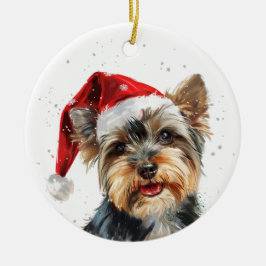 Yorkshire-Hund Weihnachten Personalisiert Keramik Ornament
