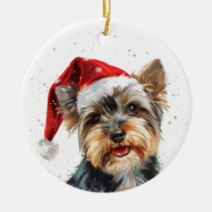 Yorkshire-Hund Weihnachten Personalisiert Keramik Ornament