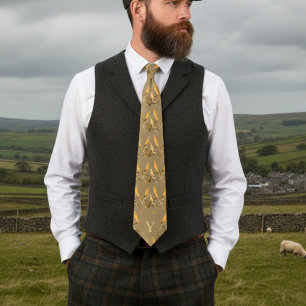 Yorkshire Kanarienmuster - Ihr Monogramm Krawatte