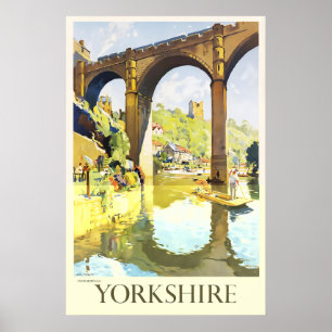 Yorkshire Knaresborough Vintage Reiseposter Poster