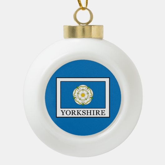 Yorkshire Landkreis England Keramik Kugel-Ornament (Vorderseite)