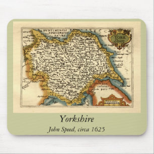 Yorkshire Landkreis Map, England Mousepad