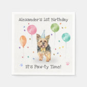 Yorkshire Lasse Hund Birthday Party Serviette (Vorderseite)