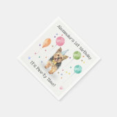 Yorkshire Lasse Hund Birthday Party Serviette (Ecke)