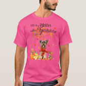 Yorkshire Maple Tree Erntedank Day Niedlich Dog Fa T-Shirt (Vorderseite)