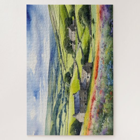 "Yorkshire Meadowsong" Landscape Yorkshire Dales Puzzle (Vertikal)