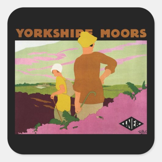 Yorkshire Moors Quadratischer Aufkleber (Vorderseite)