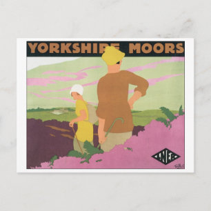 Yorkshire Moors Vintage Travel Poster Postkarte