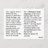 Yorkshire Pudding Postkarte (Rückseite)