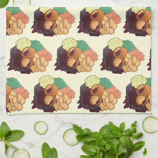 Yorkshire Pudding Sunday Roast UK British Food Geschirrtuch (Gefaltet)