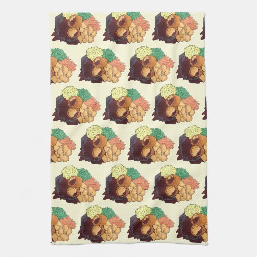 Yorkshire Pudding Sunday Roast UK British Food Geschirrtuch (Vertikal)