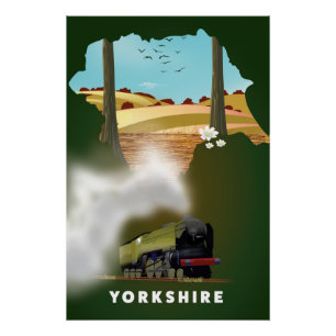 Yorkshire Railway-Karte drucken Poster