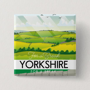 Yorkshire-Reiseplakat riesige Kaffetasse Magnet Button