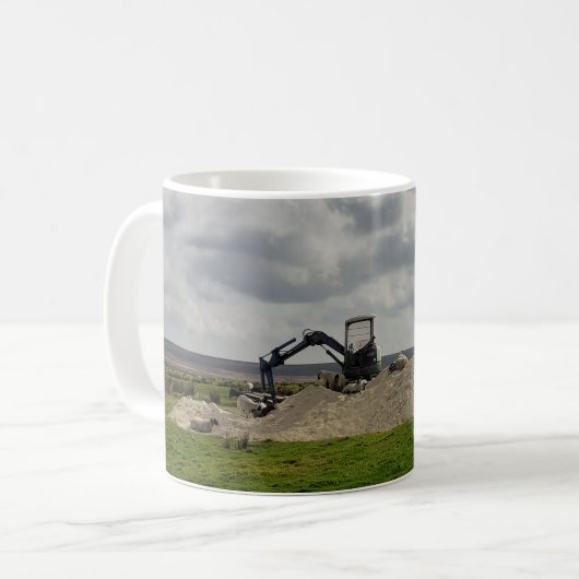 Yorkshire Schafe und ein Grabmesser. Kaffeetasse (Vorderseite Links)