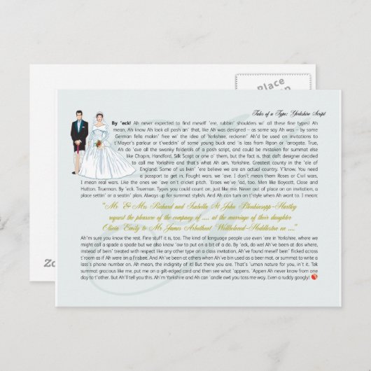 Yorkshire Script Postkarte (Vorne/Hinten)