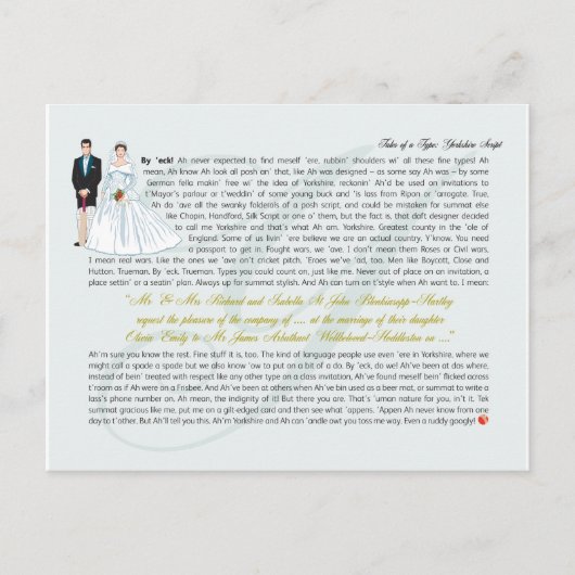 Yorkshire Script Postkarte (Vorderseite)