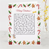 Yorkshire Terier Christmas Maze Puzzle Holiday Karte (Gelbe Blume)