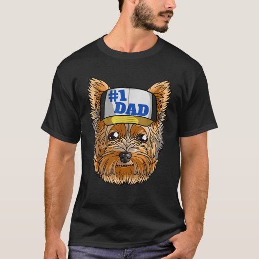 Yorkshire Terrier 1 Yorkie Vater Father's Day T Sh T-Shirt (Vorderseite)