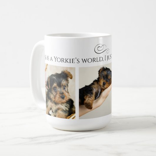 Yorkshire Terrier 3 Foto Collage Kaffeetasse (Vorderseite Links)