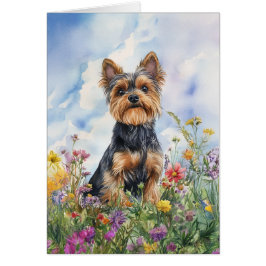 Yorkshire Terrier - 5 Zoll x 7 Zoll Kunstkarte