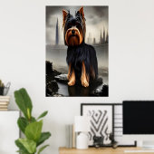 Yorkshire Terrier | AI Art Poster (Heimbüro)