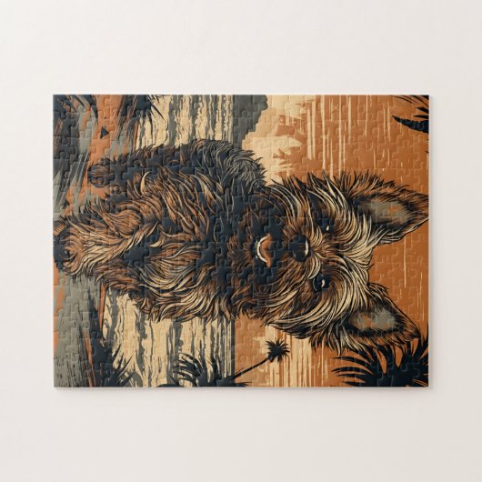 Yorkshire-Terrier am Strand Puzzle (Horizontal)