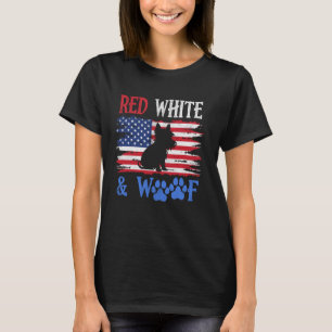 Yorkshire Terrier Amerikanische Flagge USA Rot Wei T-Shirt
