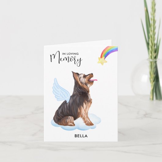 Yorkshire Terrier Angel Dog Pet Loss Beileid Karte (Vorderseite)