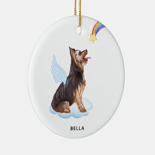 Yorkshire Terrier Angel Personalisiert Dog Memoria Keramik Ornament (Rechts)