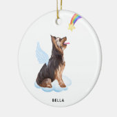 Yorkshire Terrier Angel Personalisiert Dog Memoria Keramik Ornament (Links)
