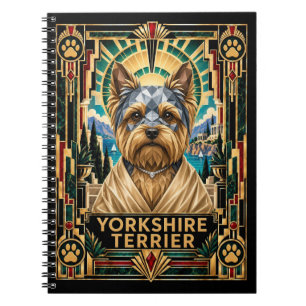 Yorkshire Terrier, Art Deco Hund Notizblock