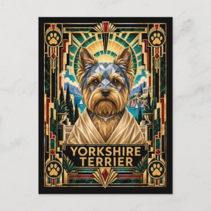 Yorkshire Terrier, Art Deco Hund Postkarte