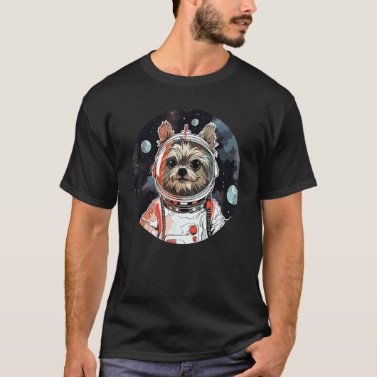 Yorkshire Terrier Astronaut Funny Dog Space Anzug T-Shirt (Vorderseite)