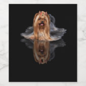 Yorkshire Terrier auf schwarz Weinetikett (Einzelnes Label)