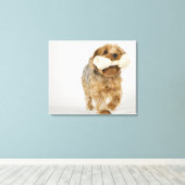 Yorkshire Terrier auf weißem Hintergrund Leinwanddruck (Insitu (Holzboden))