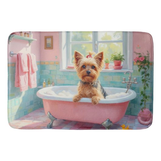 Yorkshire Terrier Badezimmer Dekor Badematte (Vorderseite)