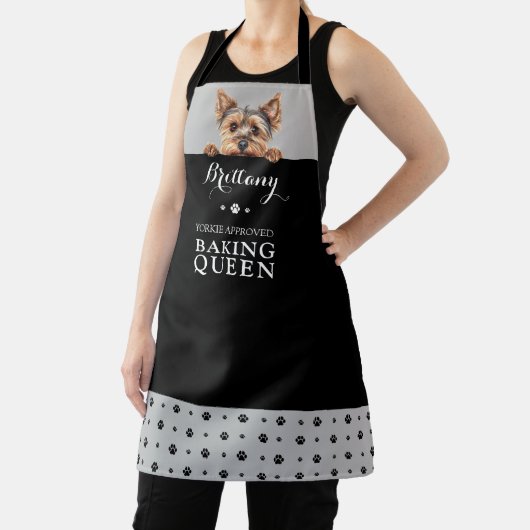 Yorkshire Terrier Baking Queen Gray Custom Schürze (InSitu)