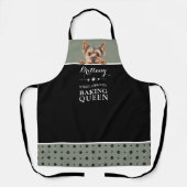 Yorkshire Terrier Baking Queen Sage Green Custom Schürze (Vorderseite)