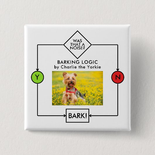 Yorkshire Terrier Barking Logic Individuelle Name Button (Vorderseite)