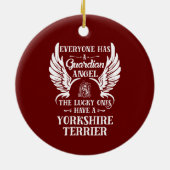 Yorkshire Terrier Begleiter Engel Keramik Ornament (Hinten)