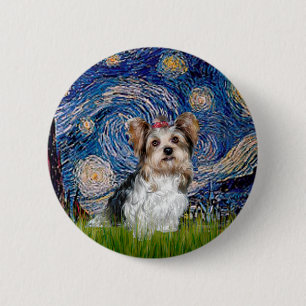 Yorkshire Terrier (Biewer) - Sternennacht Button