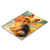 Yorkshire Terrier Blumige Kunst Notizblock (Linke Seite)