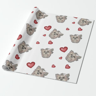 Yorkshire Terrier Bows Hearts Geschenk Geschenkpapier