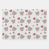 Yorkshire Terrier Bows Hearts Set Geschenkpapier Set (Vorderseite)