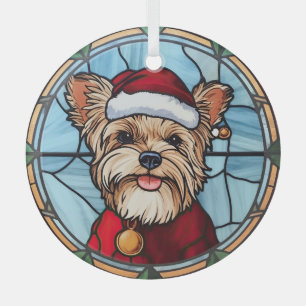 Yorkshire Terrier Buntglas Weihnachten Ornament Aus Glas