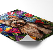Yorkshire Terrier Buntglasfenster-Design Poster (Ecke)