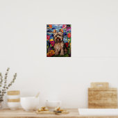 Yorkshire Terrier Buntglasfenster-Design Poster (Küche)