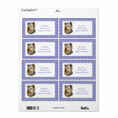 Yorkshire Terrier Bust Blue Bow Labels (Vorne)
